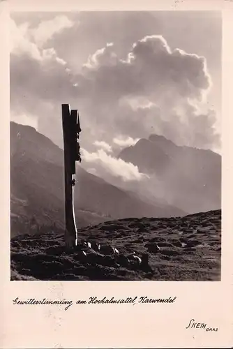 AK Karwendel, Gewitterstimmung am Hochalmsattel, ungelaufen