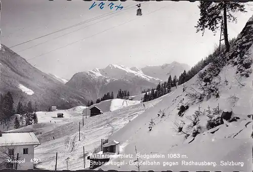 AK Bad Gastein, Stubnerkogel, Gondelbahn gegen Radhausberg, ungelaufen