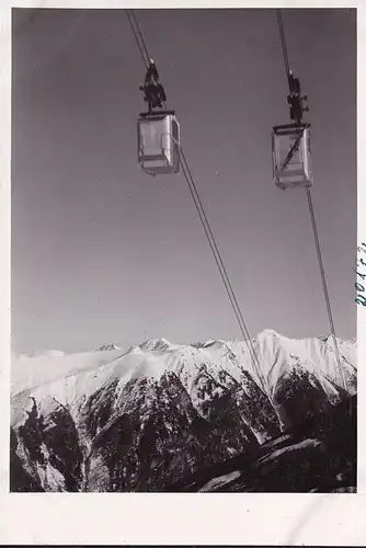 AK Bad Gastein, Stubnerkogel, Bergbahn, Gondel, Skier, Foto AK, ungelaufen