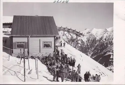 AK Bad Gastein, Stubnerkogel, Bergstation, Skifahrer, Foto AK, ungelaufen