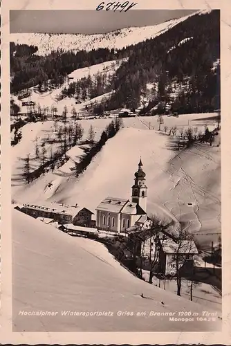 AK Gries am Brenner, Ortsansicht, Kirche, ungelaufen