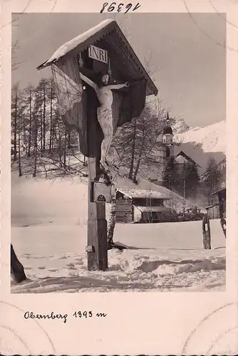 AK Obernberg, Kirche, Kreuz Jesu, INRI, ungelaufen