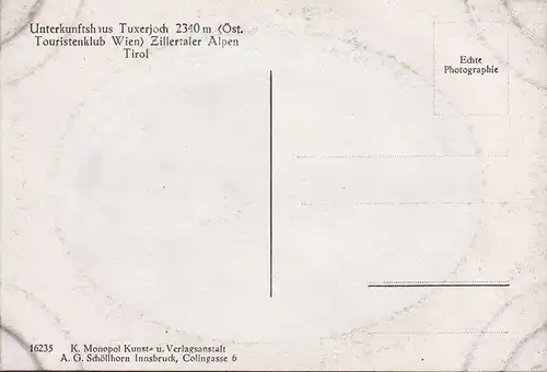 AK Hintertux, Tuxerjochhaus mit Gefrorener Wand, ungelaufen