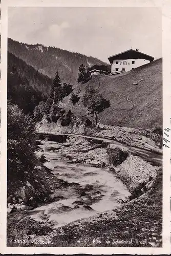 AK Blick ins Schmirntal, Gasthaus, ungelaufen