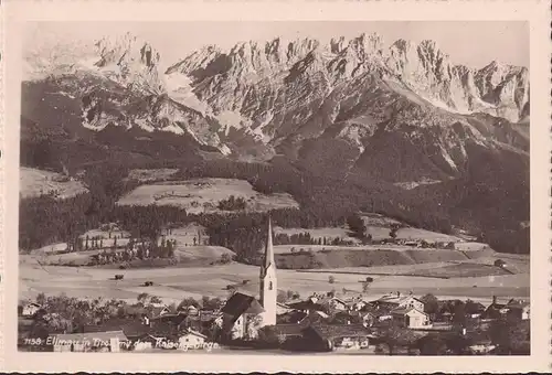 AK Ellmau mit dem Kaisergebirge, Stadtansicht, ungelaufen