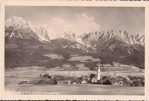 AK Ellmau mit dem Kaisergebirge, Stadtansicht, ungelaufen