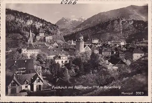 AK Feldkirch mit Gurtisspitze, Stadtansicht, Kirche, ungelaufen