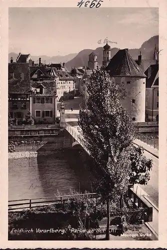 AK Feldkirch, Partie an der Jll, Brücke, Kirche, ungelaufen