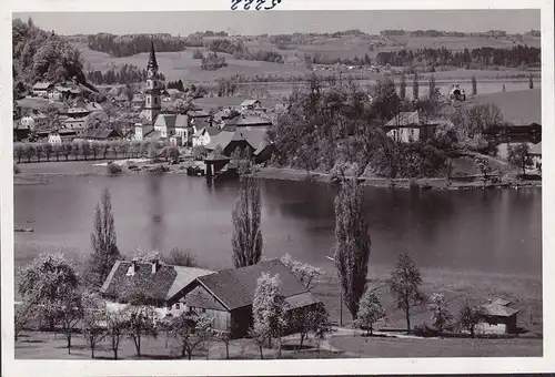 AK Mattsee, Ortsansicht, Kirche, ungelaufen