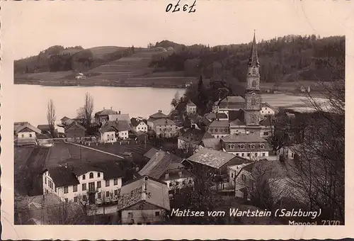 AK Mattsee vom Wartstein, Ortsansicht, Kirche, ungelaufen