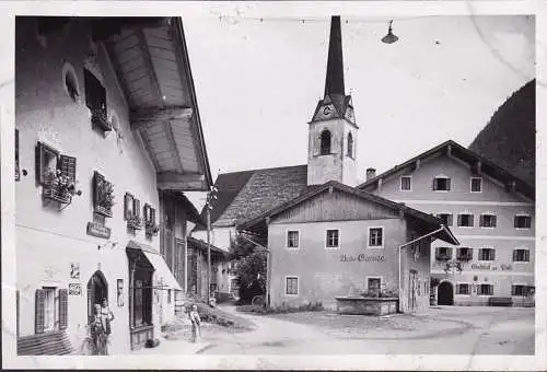 AK St. Martin bei Lofer, Kirche, Gasthof zur Post, Gasthaus zum Gartner, Auto Garage, ungelaufen