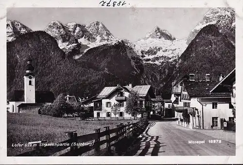 AK Lofer, Straßenpartie, Kirche, ungelaufen