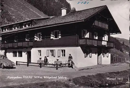 AK Krimml, Alpengasthof Finkau, VW Käfer, ungelaufen