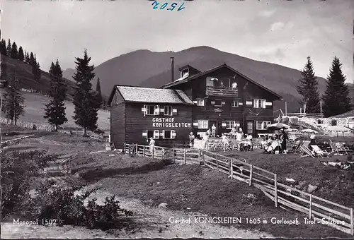 AK Königsleiten, Gasthof Königsleiten, Außenbereich, Liegestühle, Gerlospass, ungelaufen