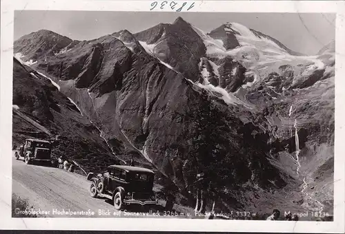 AK Großglockner Hochalpenstraße, Autos, Sonnenwelleck, Foto AK, ungelaufen