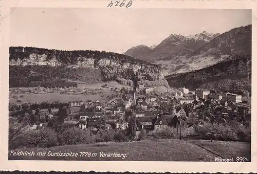 AK Feldkirch, Stadtansicht, Katzenturm, Schattenburg, Kirche, ungelaufen