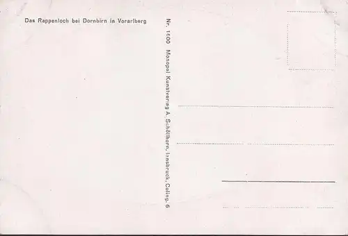 AK Das Rappenloch bei Dornbirn, ungelaufen