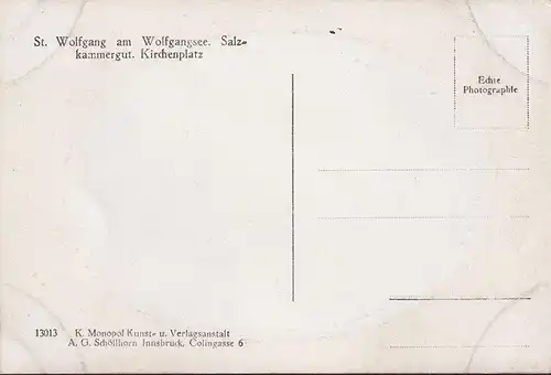 AK St. Wolfgang, Kirchplatz, Friseur, Kontor Lebzelter, ungelaufen