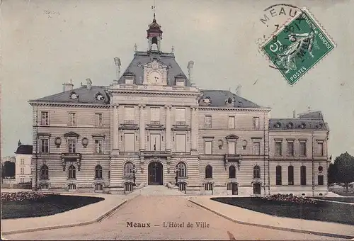 AK Meaux, L Hotel de Ville, gelaufen