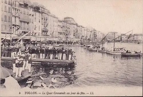 AK Toulon, Le Quai Cronstadt un jour de fete, ungelaufen