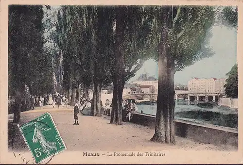 AK Meaux, La Promenade des Trinitaires, gelaufen