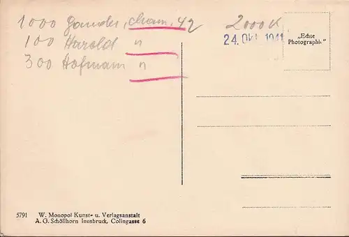 AK Lienz im Pustertal, Schloss Bruck, ungelaufen- datiert 1941