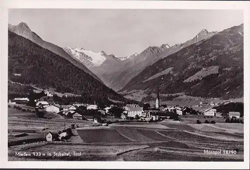 AK Mieders im Stubaital, Stadtansicht, Kirche, ungelaufen