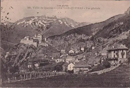 CPA Chateau Queyras, Vue generale, gelaufen 1914