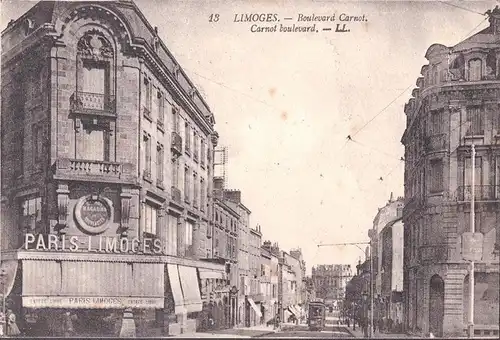 AK Limoges, Boulevard Carnot, Paris Limoges, Tramway, ungelaufen