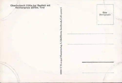 AK Oberleutasch, Kirche, Ortsansicht, Reitherspitze, ungelaufen