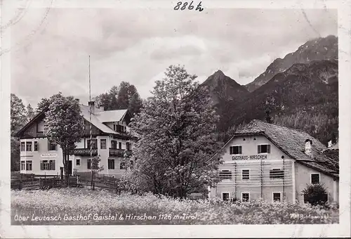 AK Oberleutasch, Gasthaus Hirschen, Gasthof zum Gaistal, ungelaufen