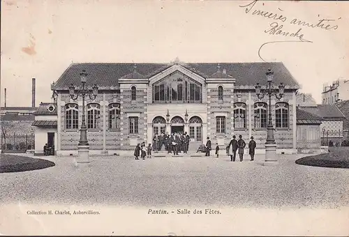 AK Pantin, Salle des Fetes, gelaufen 1904