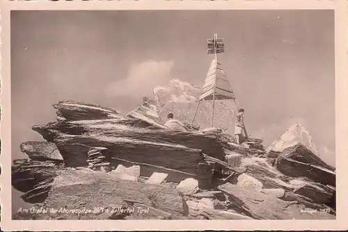 AK Mayrhofen, Am Gipfel der Ahornspitze, ungelaufen