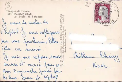 CP Romainville,  Les ecoles H. Barbusse, gelaufen