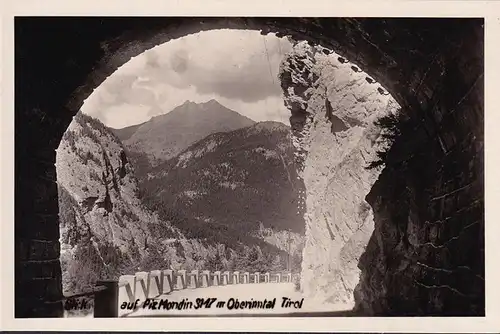 AK Oberinntal, Blick auf Piz Mondin, Tunneleinfahrt, ungelaufen