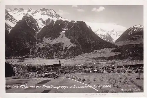 AK Bludenz mit der Rhätikongruppe und Scesaplana, ungelaufen