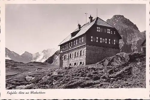AK Salzburg, Krefelder Hütte mit Wiesbachhorn, ungelaufen