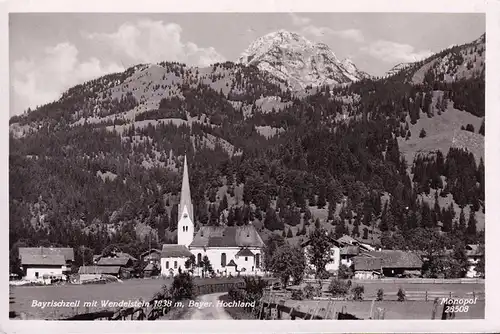 AK Bayrischzell, Ortsansicht mit Kirche, Wendelstein, ungelaufen