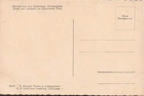 AK Zams, Sanatorium der Barmherzigen Schwestern, ungelaufen