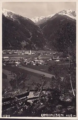 AK Umhausen, Stadtansicht mit Kirche, ungelaufen