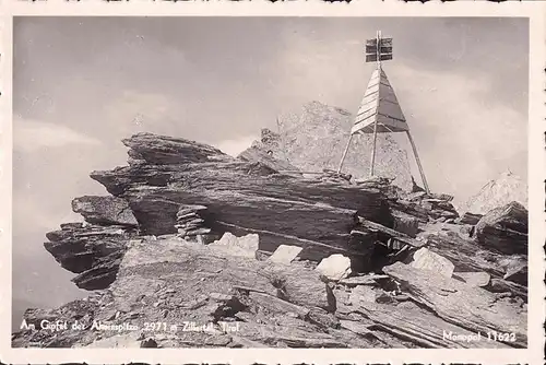 AK Mayrhofen, Am Gipfel der Ahornspitze, ungelaufen