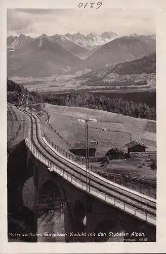 AK Imst, Gurglbach Viadukt mit den Stbaier Alpen, Mittenwaldbahn, ungelaufen