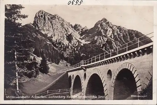 AK Lermoos, Lichtenberg Viadukt, Mittenwaldbahn Ausserfern, ungelaufen