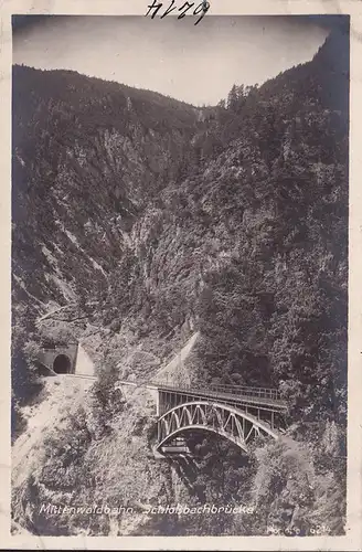 AK Reith bei Seefeld, Schloßbachbrücke, Mittenwaldbahn, ungelaufen