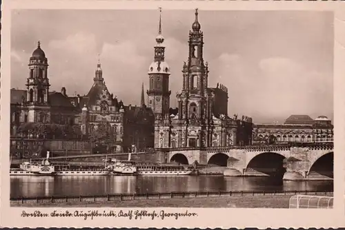 AK Dresden, Friedrich Augustusbrücke, Georgentor, gelaufen 1941