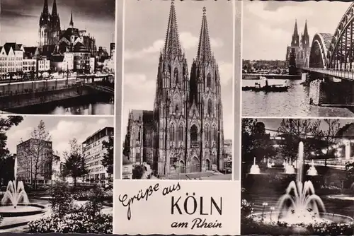 AK Köln, Dom, Stadtansicht, Brücke, Brunnen, ungelaufen