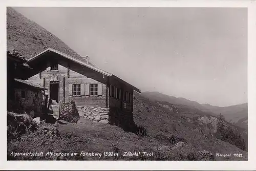 AK Obernberg, Alpengastwirtschaft Alpenrose am Föhnberg, ungelaufen