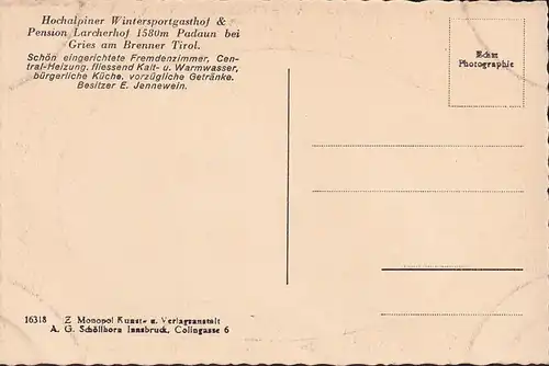 AK Padaun, Gasthof und Pension Larcherhof, ungelaufen