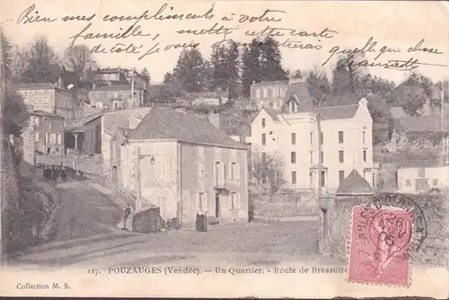 CPA Pouzauges, Un Quartier de Bressuire, circule 1905