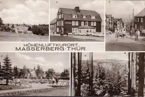 AK Masserberg, Erholungsheim Jenaer Glaswerk Schott, Kurpark, Ernst Thälmann Straße, gelaufen 1977